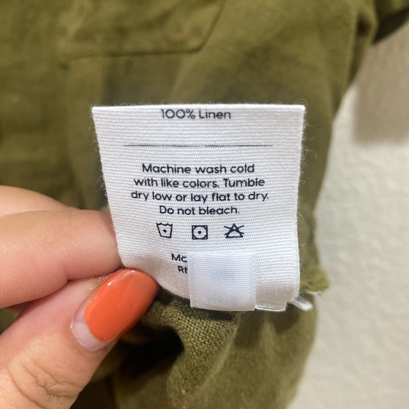 MATE The Label NWT Linen Boxy Button Up in Moss Size XL - Picture 7 of 11